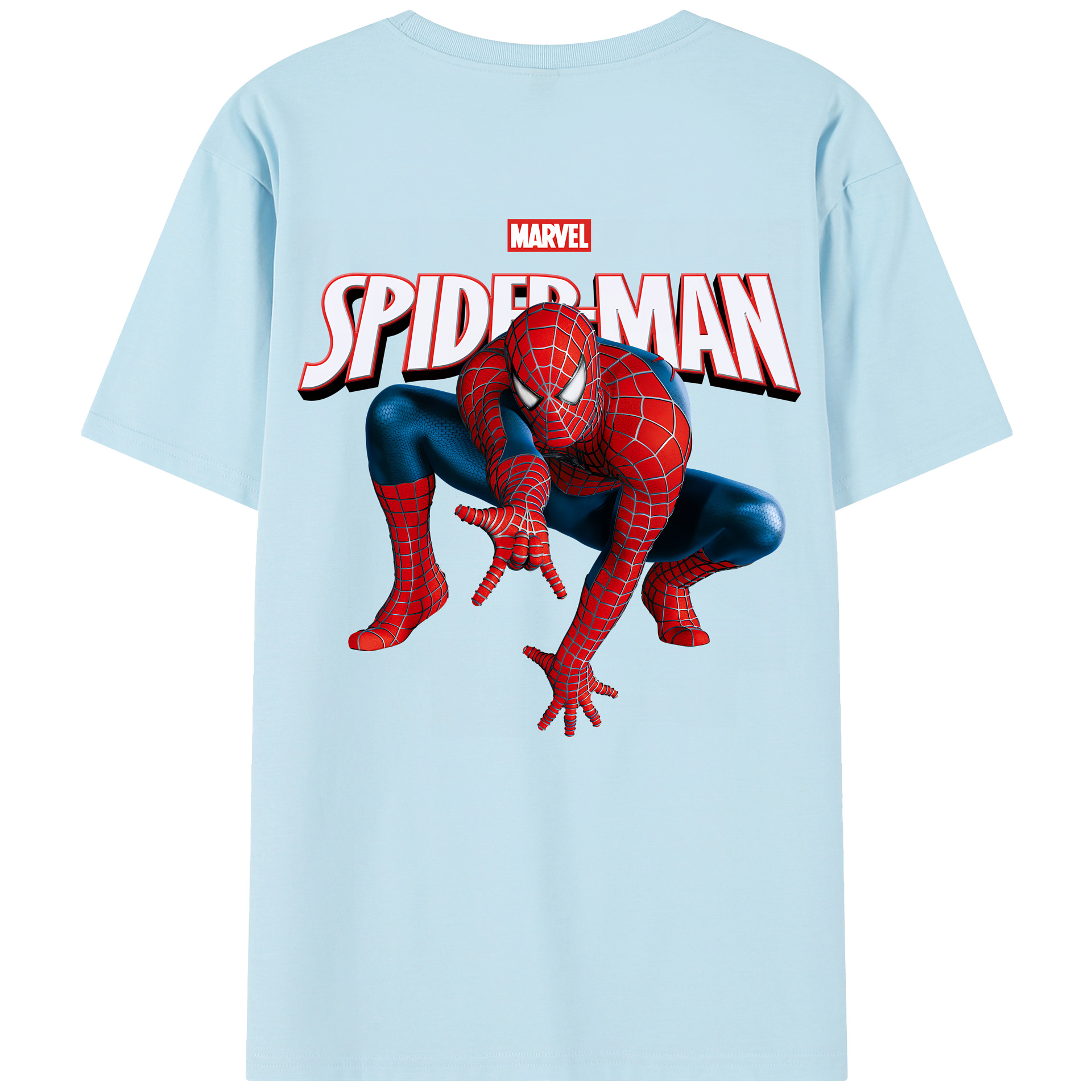 （画像用） Spider Man スパイダーマン 綿100％半袖Tシャツ（背面プリント）